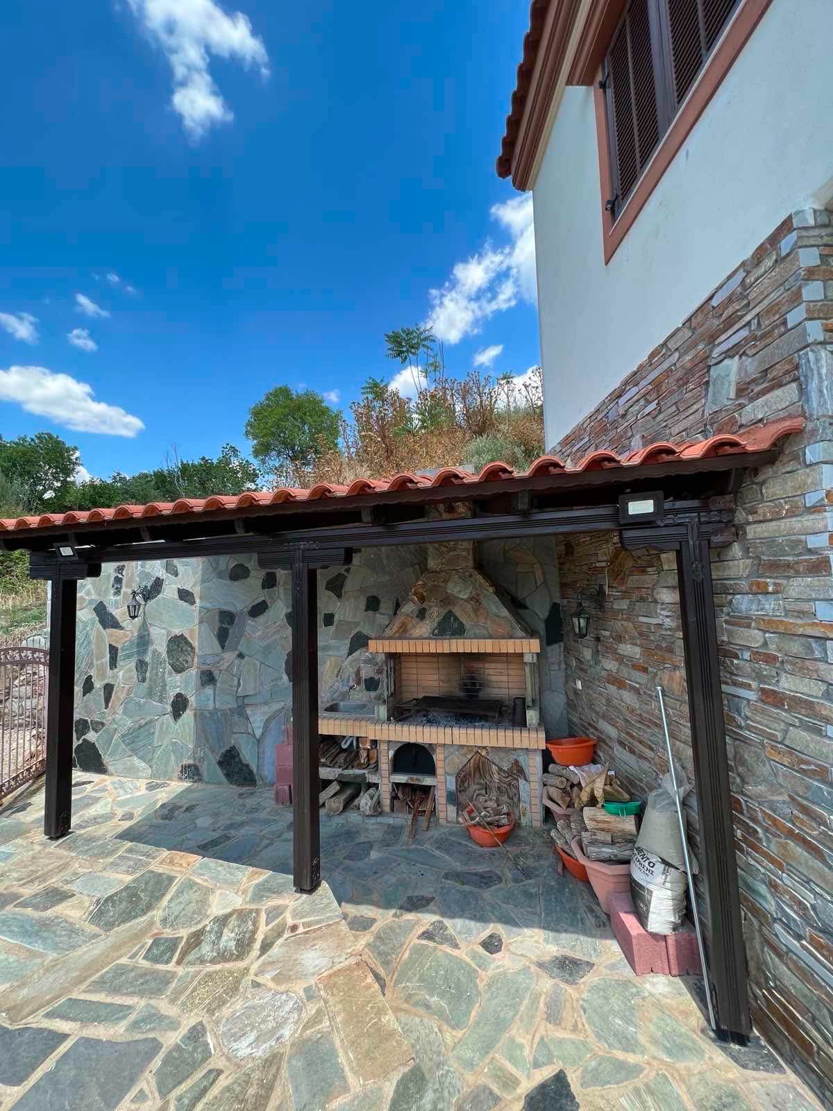 Outdoor stone courtyard